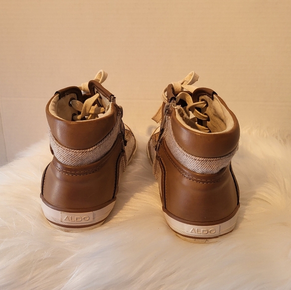 Aldo Brown and Tan High-Top Sneakers - Picture 4 of 5